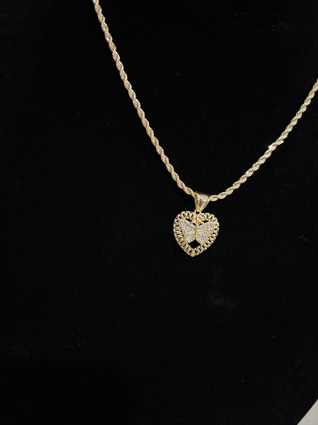 BUTTERFLY HEART ROLEX NECKLACE
